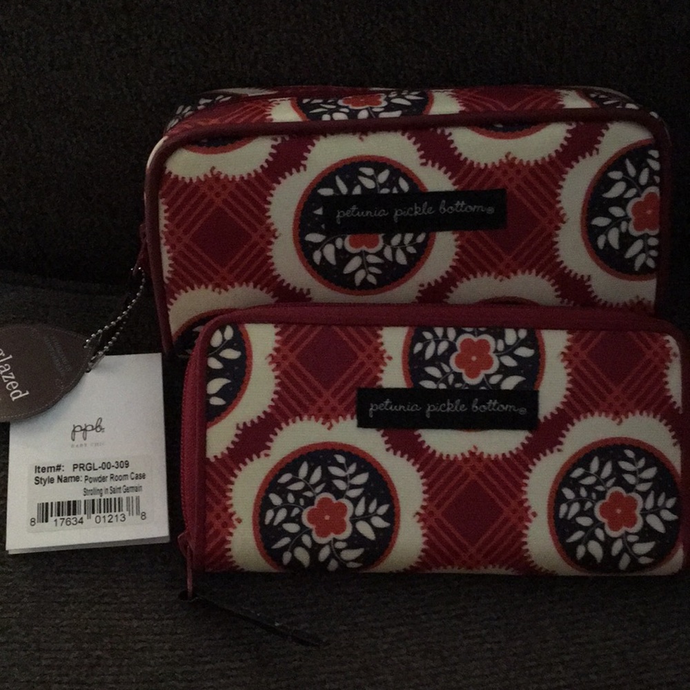 Petunia pickle bottom Powder room case and wallet